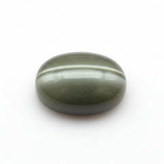 Cats Eye 1PC Medium 8x10 MM Oval Cabochon Gray Luster Precious Loose Gems