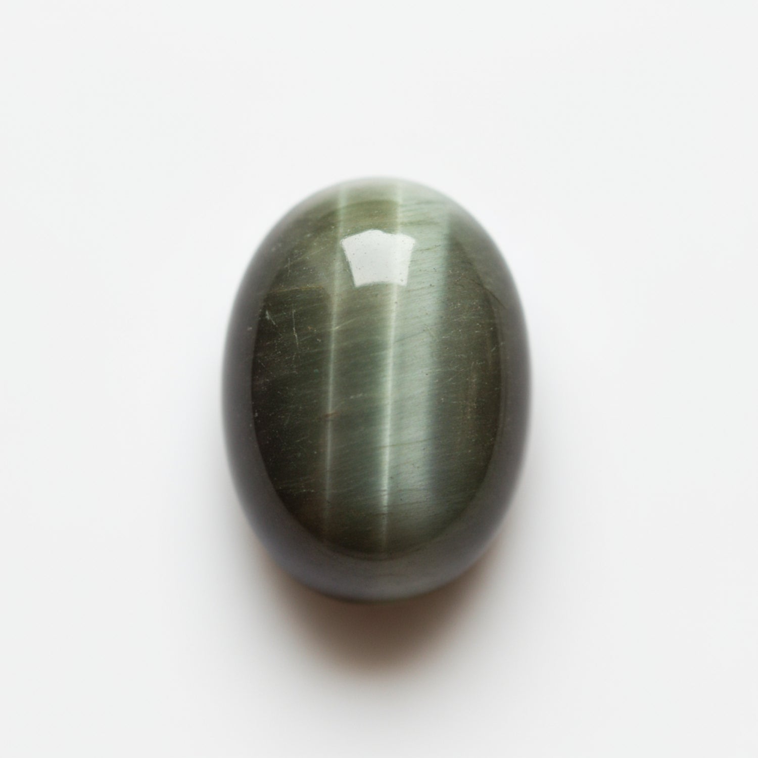 Cats Eye 1PC Large 9x11 MM Oval Cabochon Gray Lustrous Precious Loose Gemstone