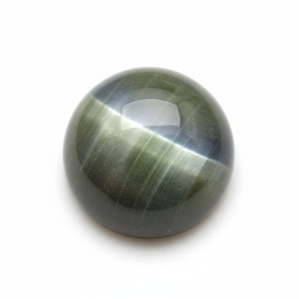 Cats Eye 1PC Large 11x11 MM Round Cabochon Gray Natural Precious Semi Precious Gemstone