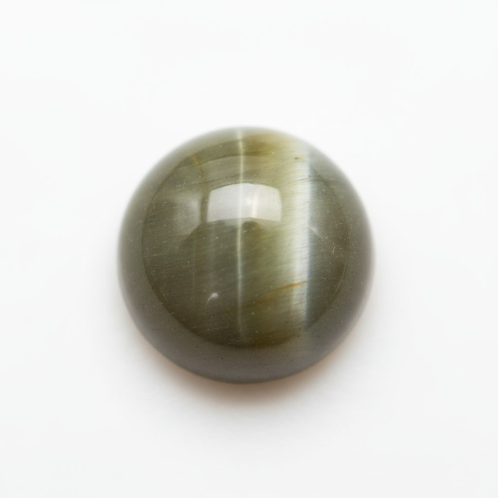 Cats Eye 1PC Medium 9x9 MM Round Cabochon Gray Fine Precious Loose Gemstone