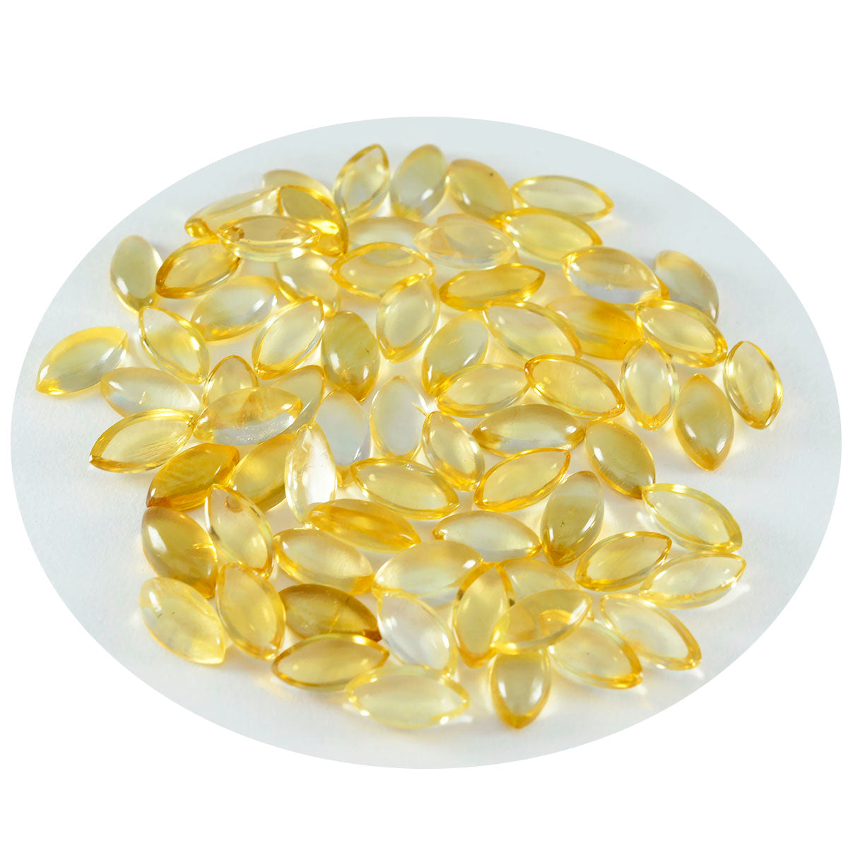 Citrine 10PC Tiny 4x8 MM Marquise  Cabochon Yellow Fiery semi Precious Semi Precious Gemstone