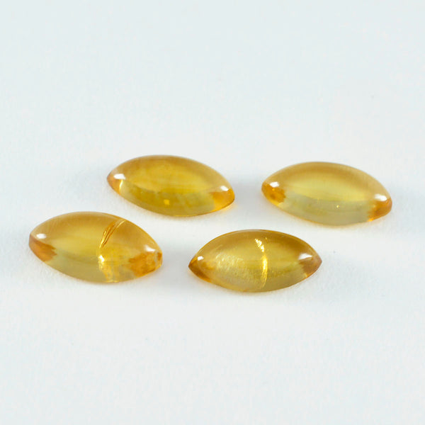 Citrine 1PC Small 5x10 MM Marquise  Cabochon Yellow Brilliant semi Precious Precious Gemstone