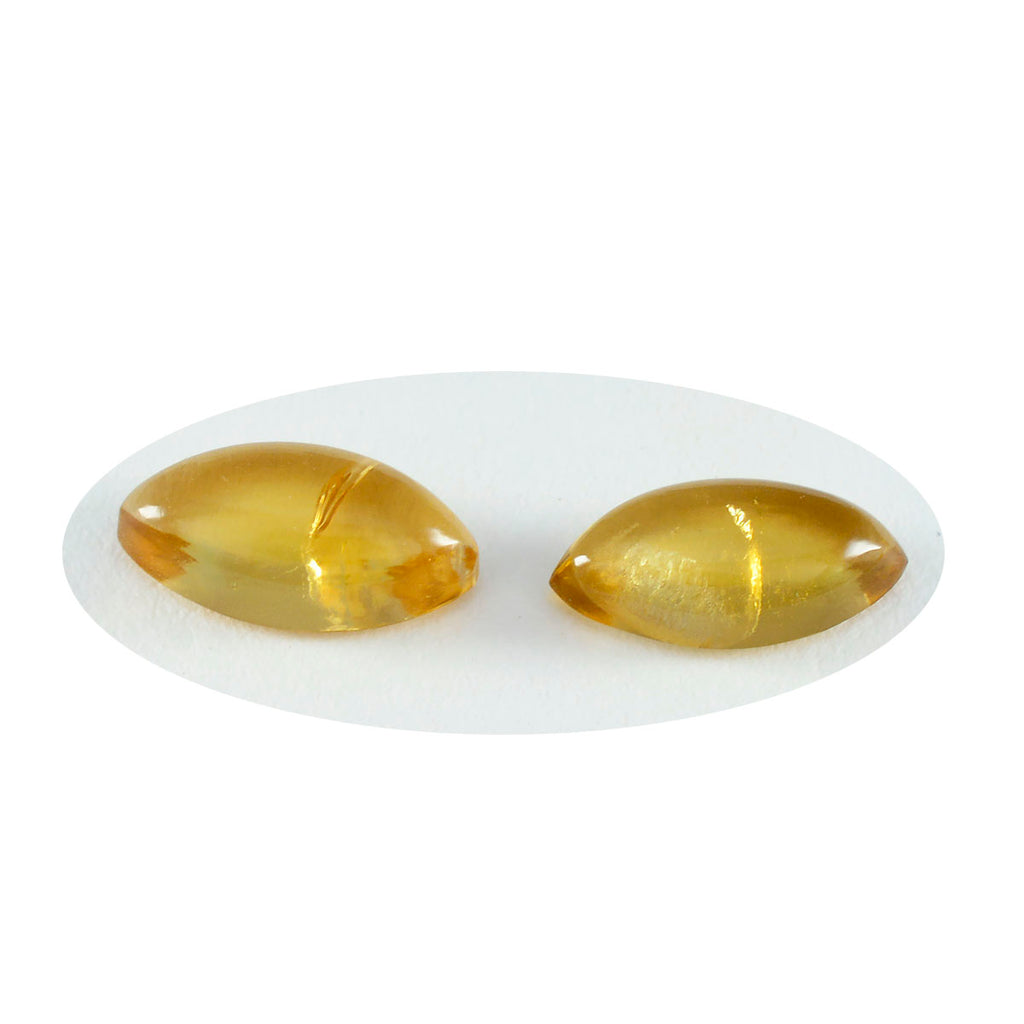 Citrine 1PC Medium 7x14 MM Marquise  Cabochon Yellow Polished semi Precious Loose Gems