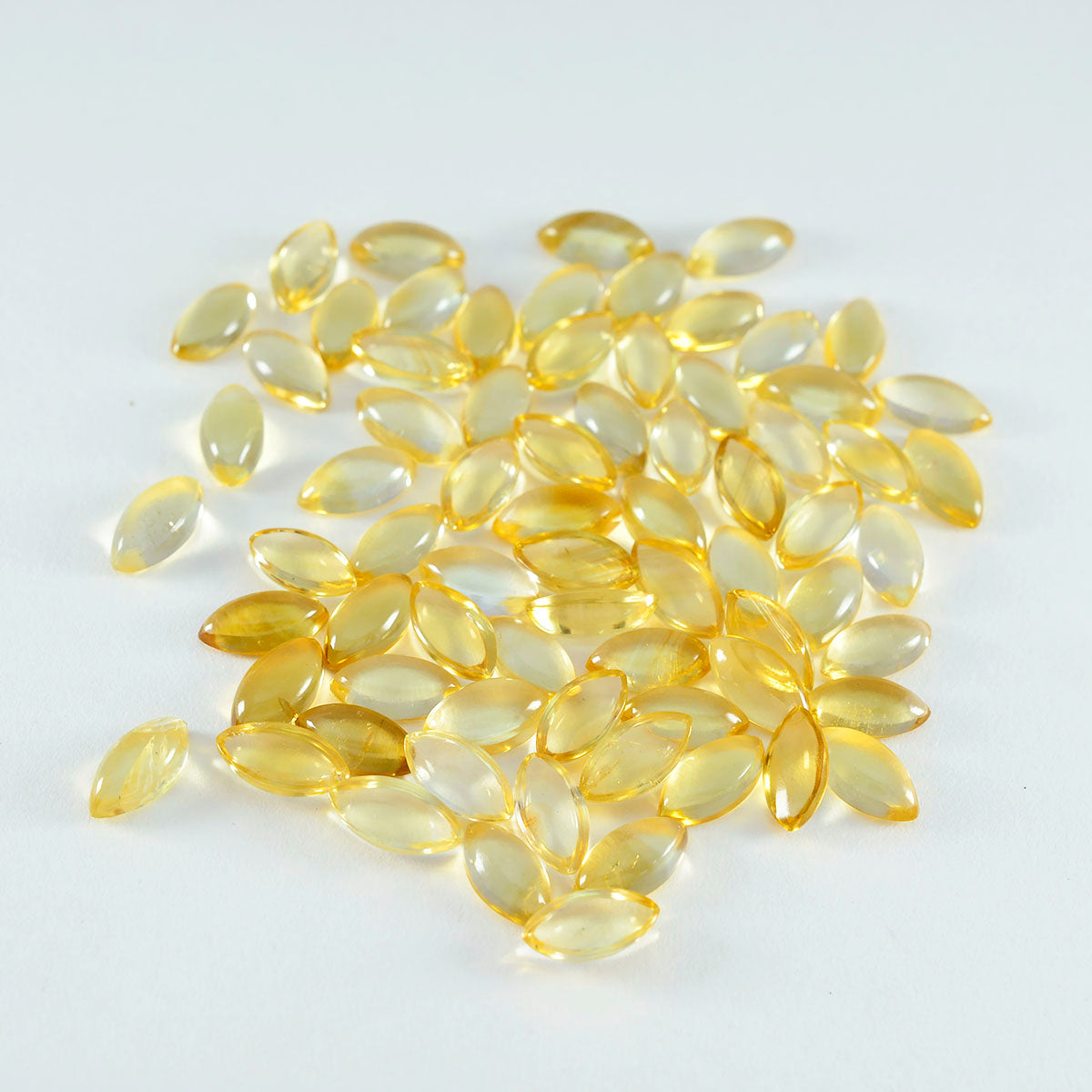 Citrine 10PC Tiny 3x6 MM Marquise  Cabochon Yellow Pure semi Precious Loose Gemstones