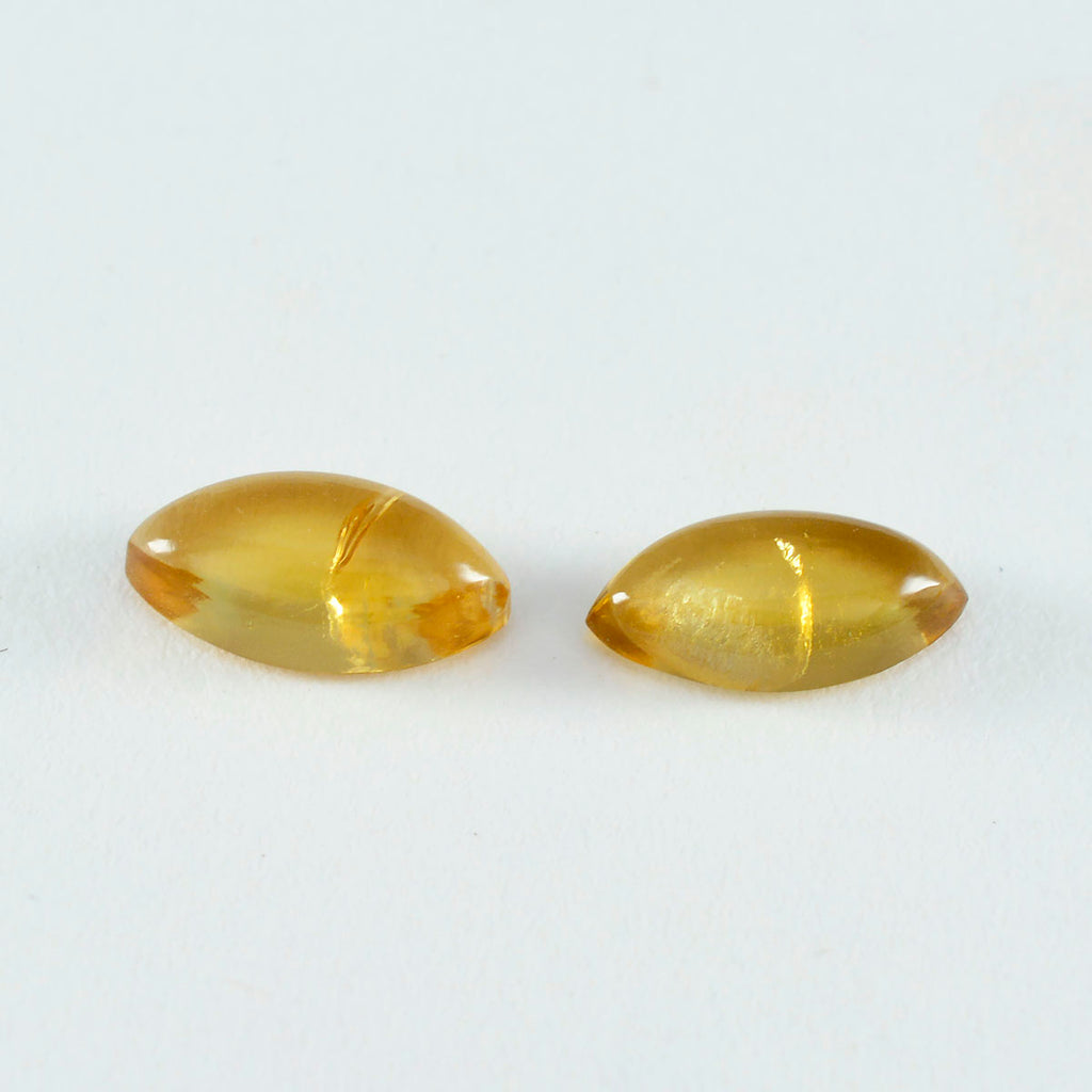 Citrine 1PC Small 5x10 MM Marquise  Cabochon Yellow Brilliant semi Precious Precious Gemstone