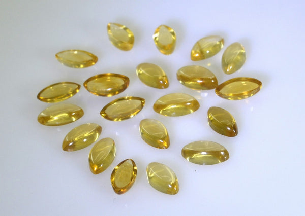 Citrine 1PC Small 5x10 MM Marquise  Cabochon Yellow Brilliant semi Precious Precious Gemstone