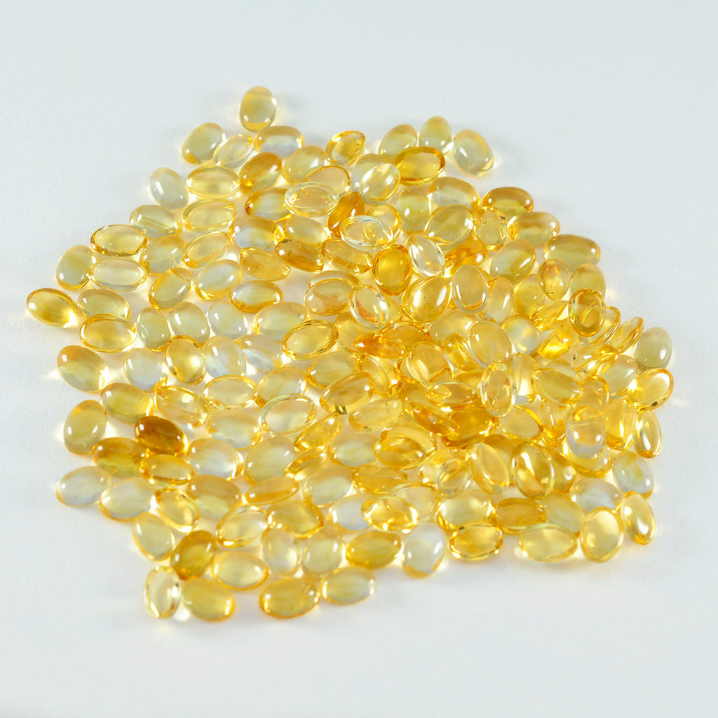 Citrine 10PC Tiny 4x6 MM Oval Cabochon Yellow Shine semi Precious Precious Gemstone