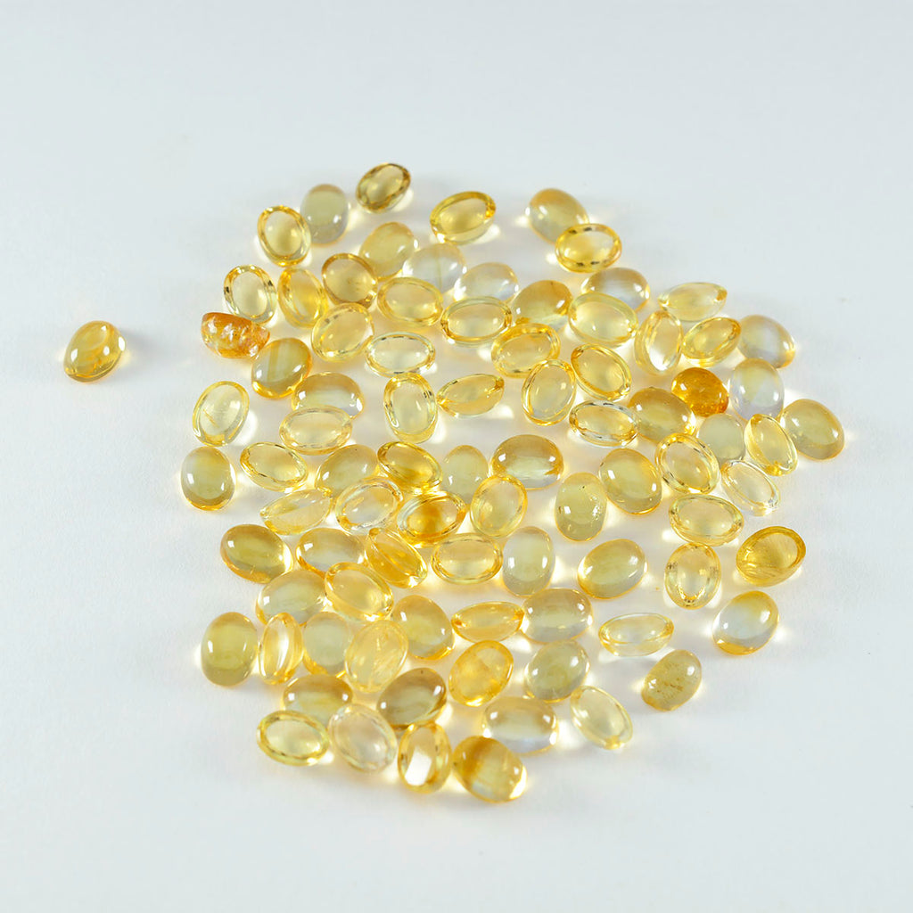 Citrine 1PC Tiny 5x7 MM Oval Cabochon Yellow Fine semi Precious Gems