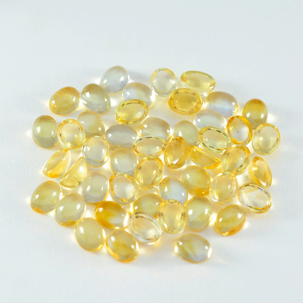 Citrine 1PC Tiny 5x7 MM Oval Cabochon Yellow Fine semi Precious Gems