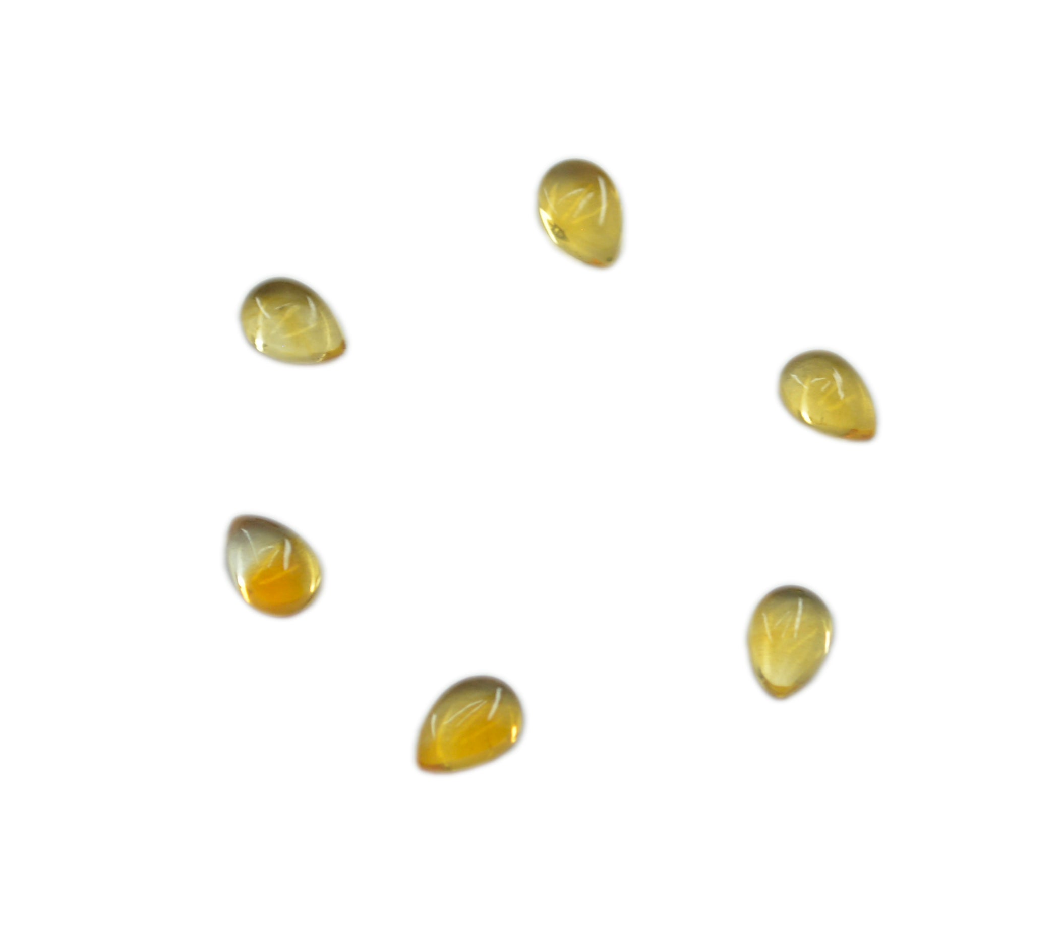 Citrine 10PC Tiny 3x5 MM Pear Cabochon Yellow Natural semi Precious Semi Precious Gemstone Huvudsaklig produktbild