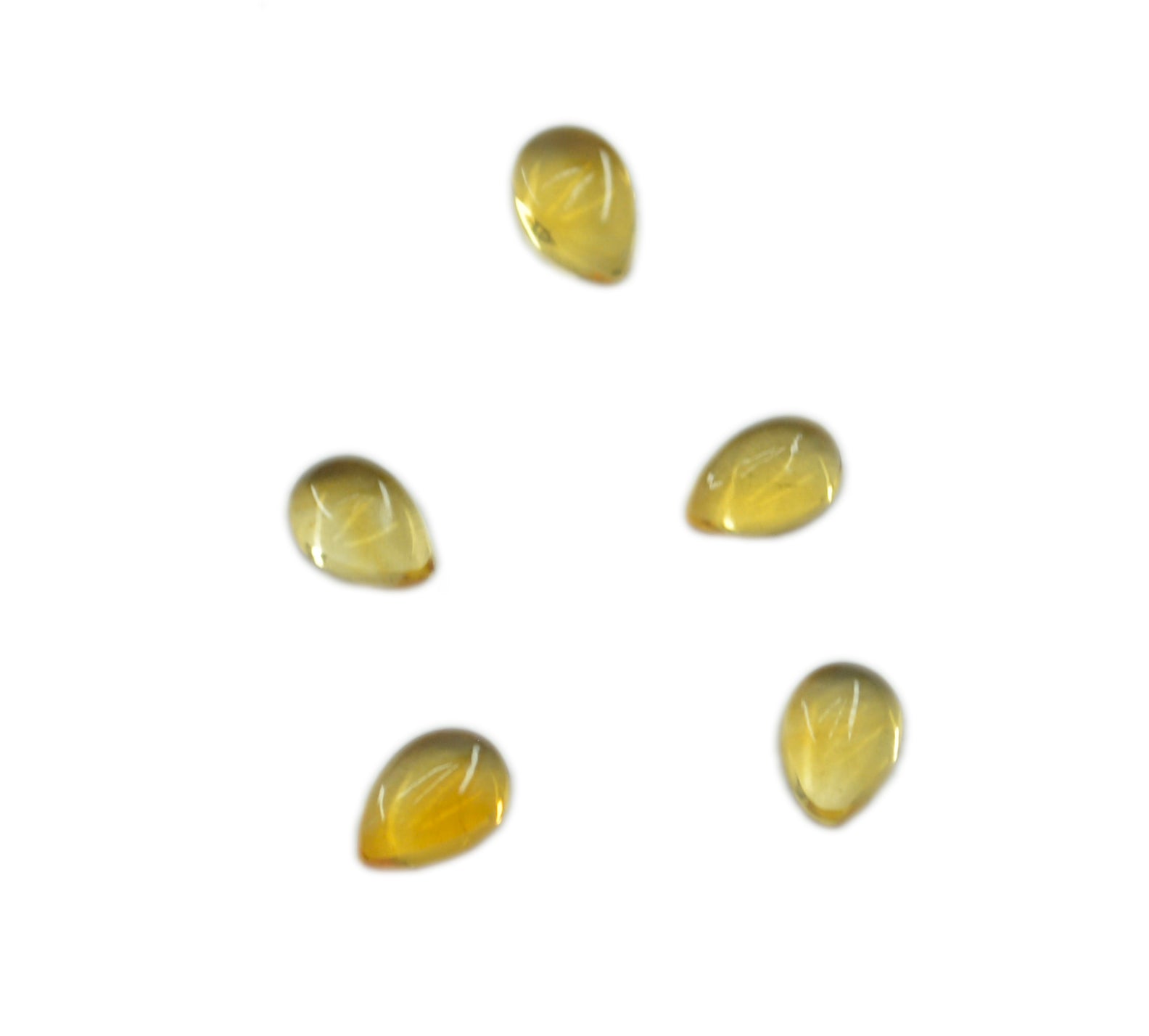 Citrine 10PC Tiny 4x6 MM Pear Cabochon Yellow Genuine semi Precious Precious Gemstone