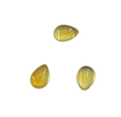 Citrine 1PC Small 6x8 MM Pear Cabochon Yellow Pure semi Precious Loose Gems