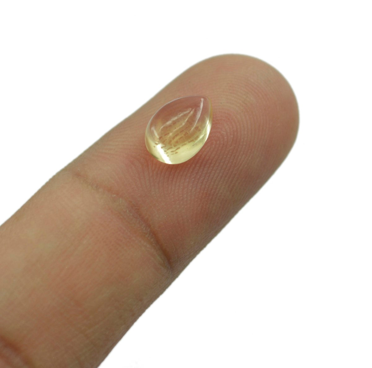 Citrine 1PC Medium 7x10 MM Pear Cabochon Yellow Sparkling semi Precious Semi Precious Gemstone