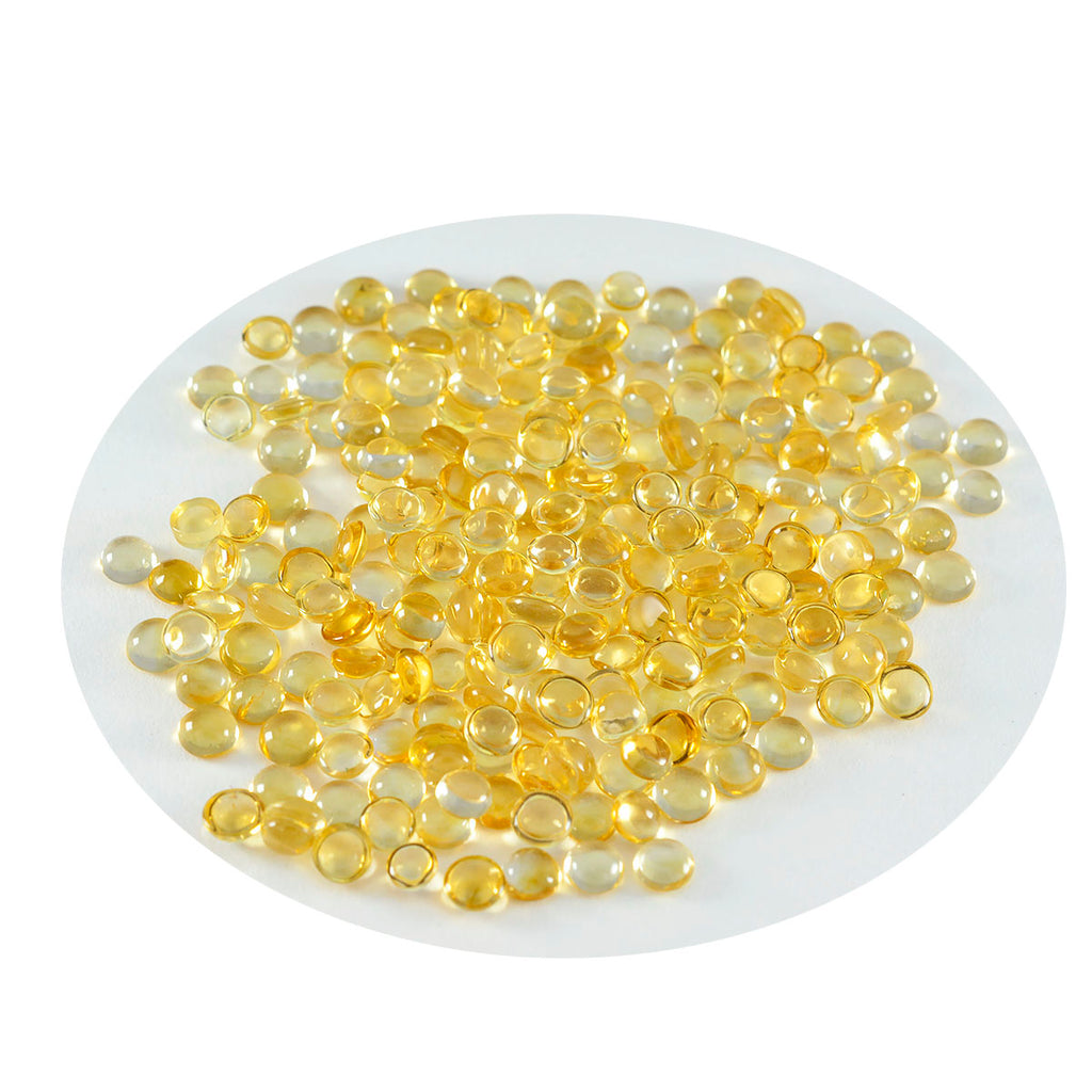 Citrine 10PC Tiny 4x4 MM Round Cabochon Yellow Shine semi Precious Loose Gemstones