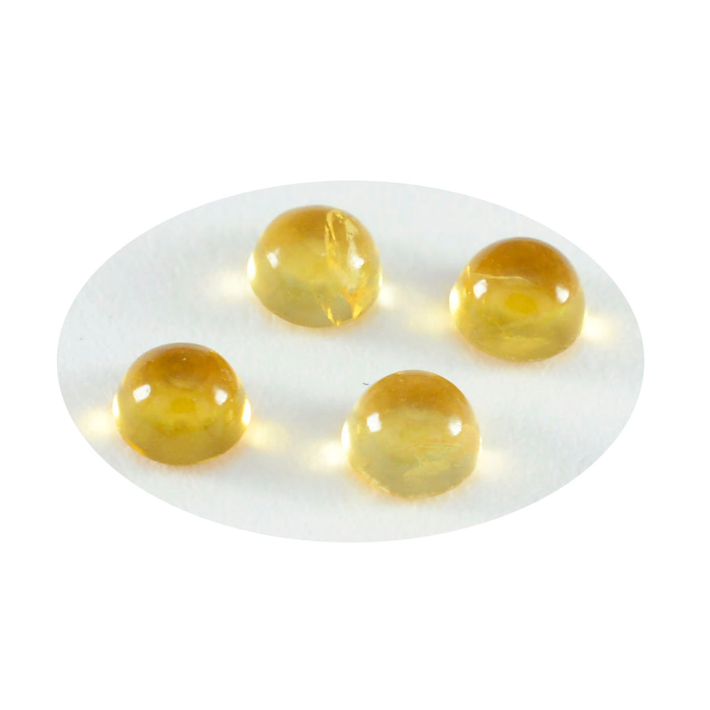 Citrine 1PC Small 7x7 MM Round Cabochon Yellow Natural semi Precious Gems