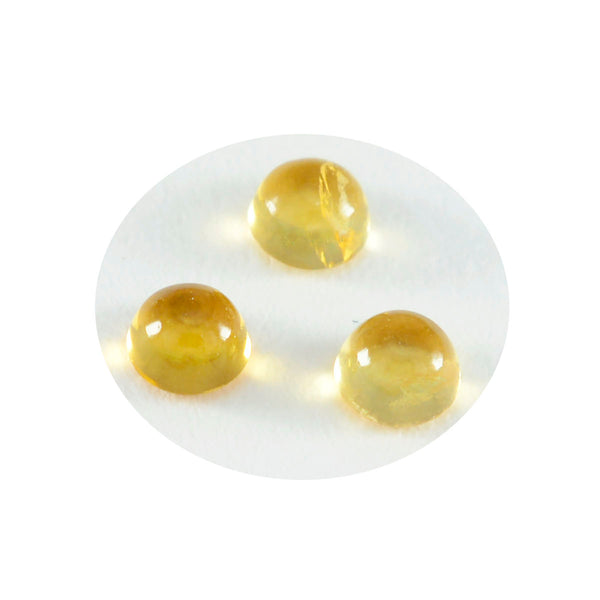 Citrine 1PC Small 8x8 MM Round Cabochon Yellow Genuine semi Precious Loose Gems