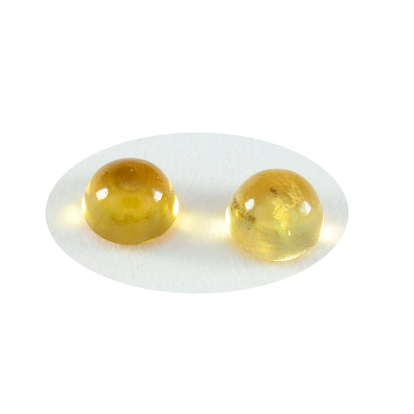 Citrine 1PC Medium 9x9 MM Round Cabochon Yellow Superior semi Precious Loose Gemstone