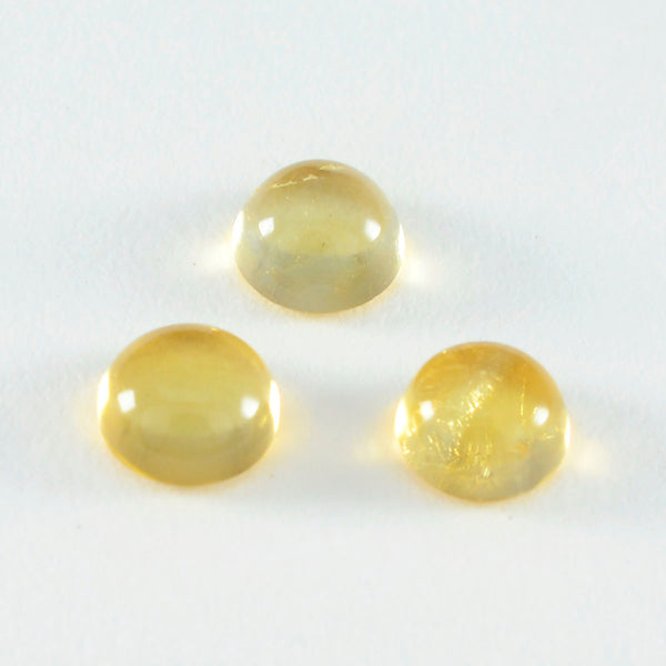 Citrine 1PC Medium 9x9 MM Round Cabochon Yellow Superior semi Precious Loose Gemstone