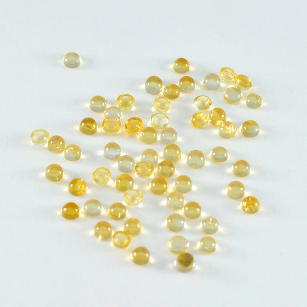 Citrine 10PC Tiny 3x3 MM Round Cabochon Yellow Lustrous semi Precious Loose Gemstone