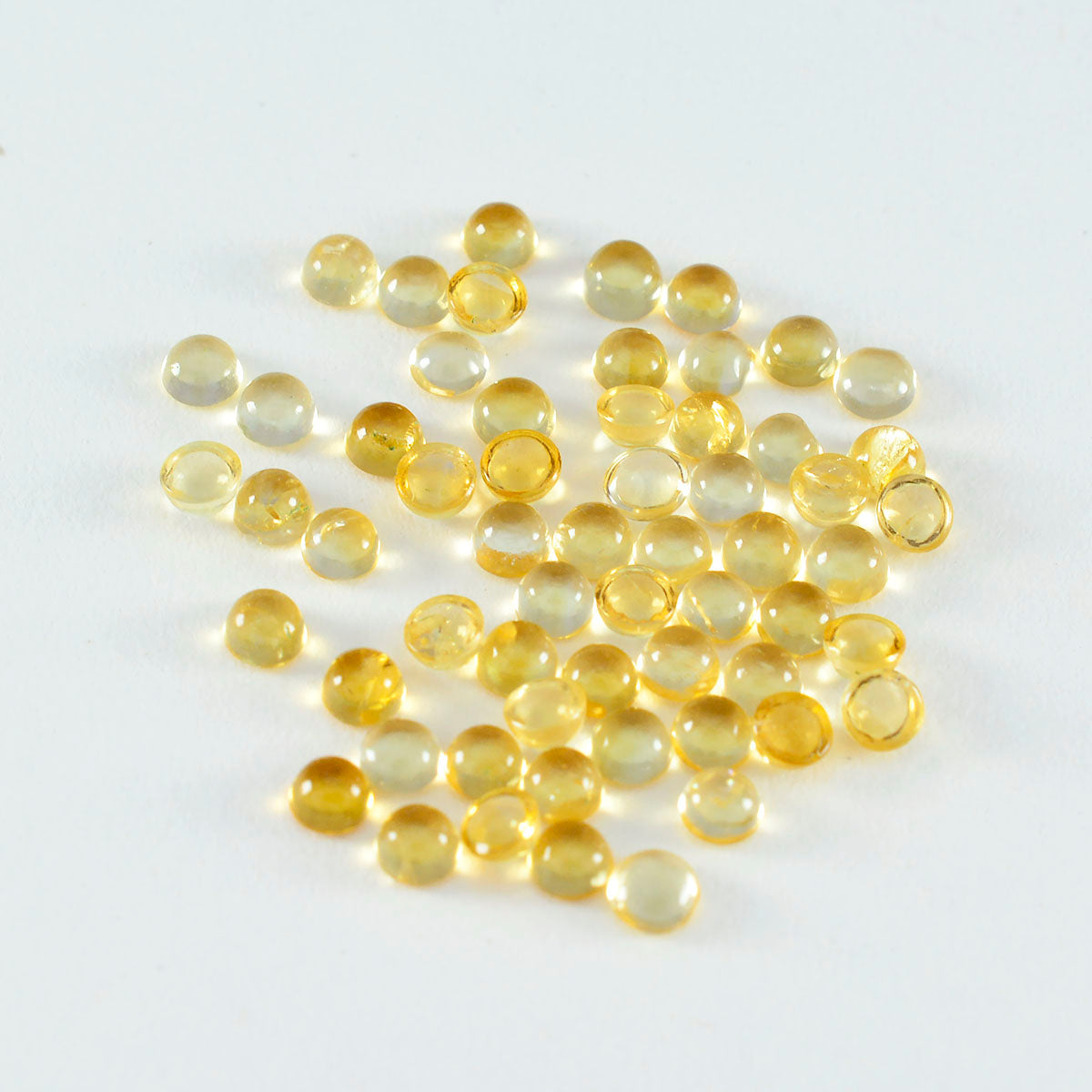 Citrine 10PC Tiny 3x3 MM Round Cabochon Yellow Lustrous semi Precious Loose Gemstone