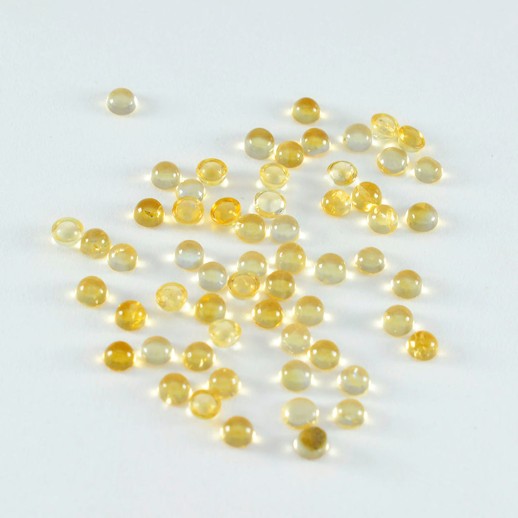Citrine 10PC Tiny 3x3 MM Round Cabochon Yellow Lustrous semi Precious Loose Gemstone