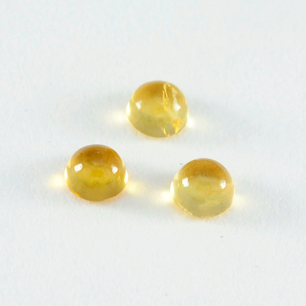 Citrine 1PC Tiny 6x6 MM Round Cabochon Yellow High Quality semi Precious Precious Gemstone