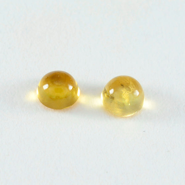 Citrine 1PC Small 7x7 MM Round Cabochon Yellow Natural semi Precious Gems