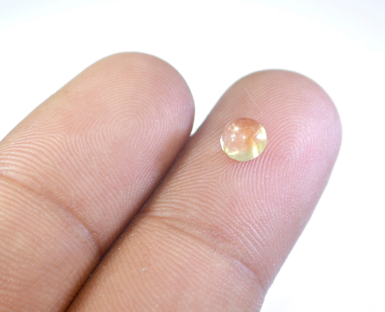 Citrine 1PC Small 7x7 MM Round Cabochon Yellow Natural semi Precious Gems