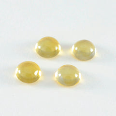 Citrine 1PC Small 8x8 MM Round Cabochon Yellow Genuine semi Precious Loose Gems