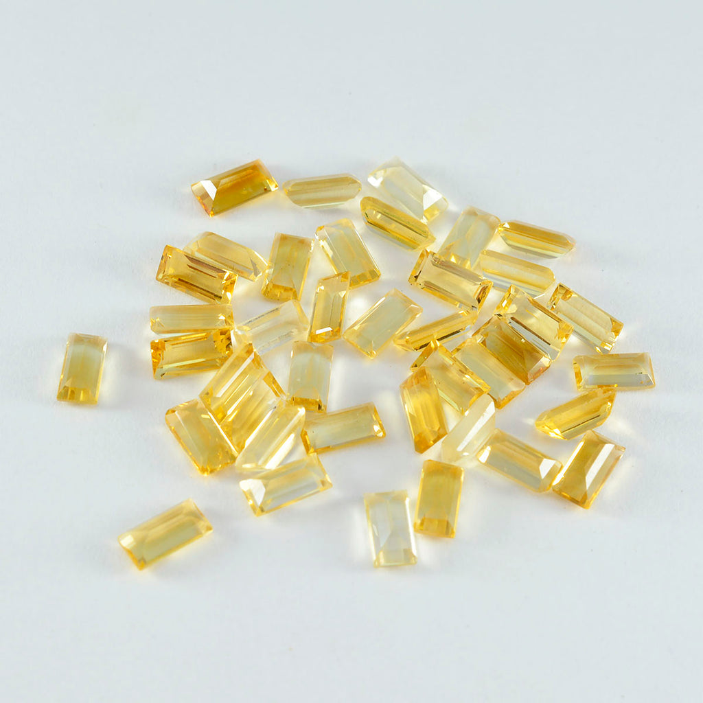 Citrine 1PC Small 5x10 MM Baguette Faceted Yellow Brilliant Semi Precious Loose Gems