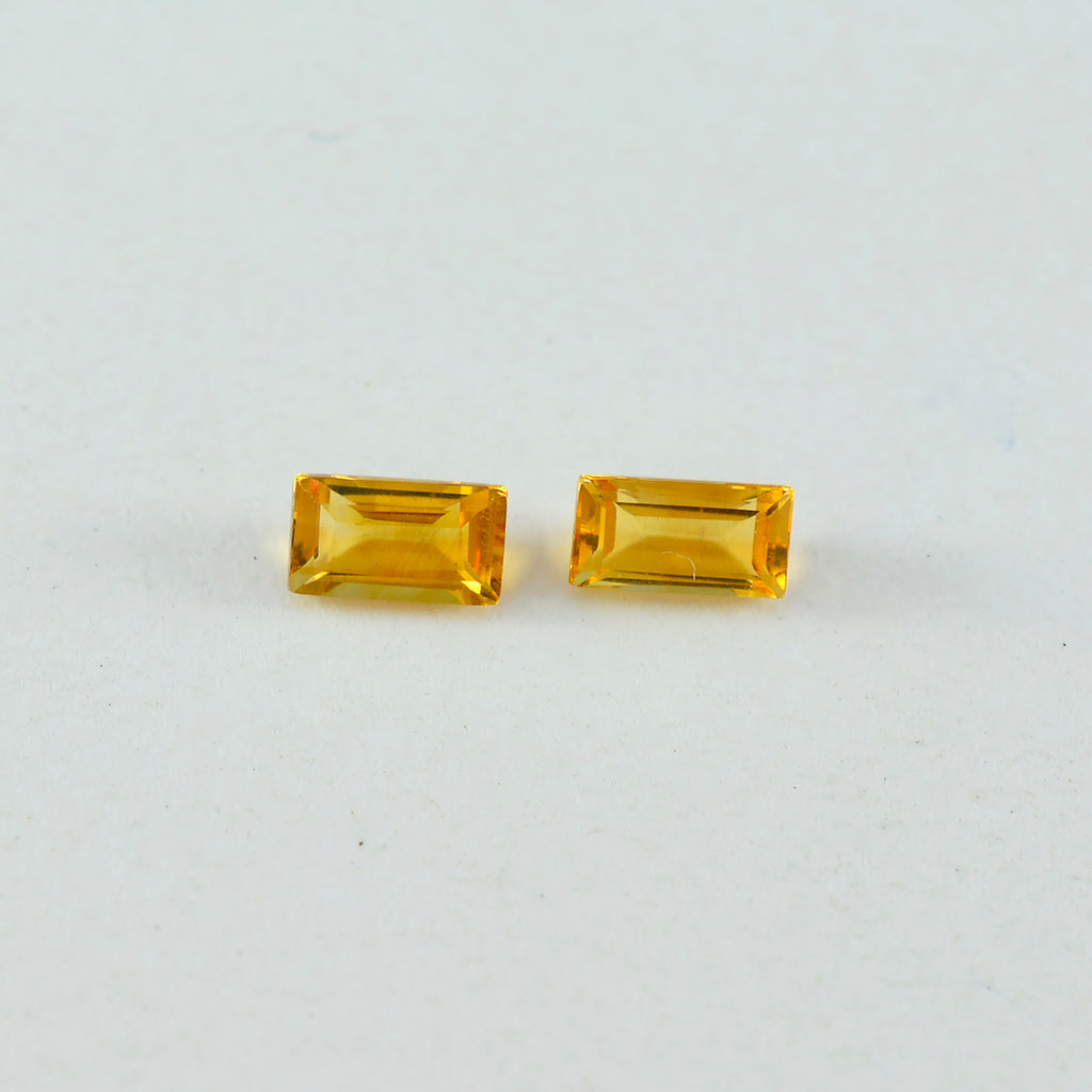 Citrine 10PC Tiny 2x4 MM Baguette Faceted Yellow Genuine Semi Precious Loose Gems