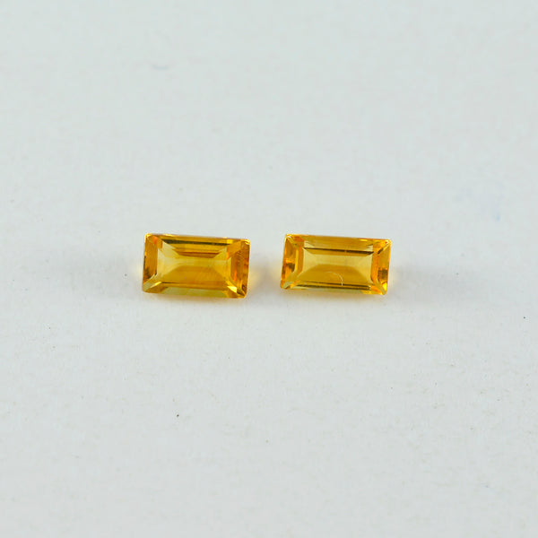 Citrine 10PC Tiny 2x4 MM Baguette Faceted Yellow Genuine Semi Precious Loose Gems