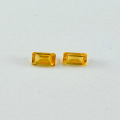 Citrine 10PC Tiny 2x4 MM Baguette Faceted Yellow Genuine Semi Precious Loose Gems