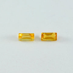 Citrine 1PC Tiny 4x8 MM Baguette Faceted Yellow Fiery Semi Precious Gems