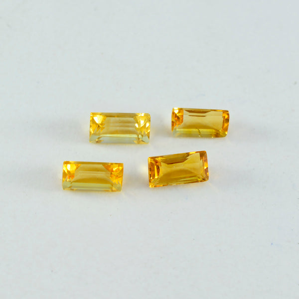 Citrine 1PC Small 5x10 MM Baguette Faceted Yellow Brilliant Semi Precious Loose Gems