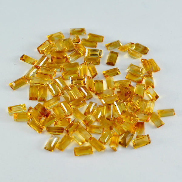 Citrine 1PC Small 5x10 MM Baguette Faceted Yellow Brilliant Semi Precious Loose Gems