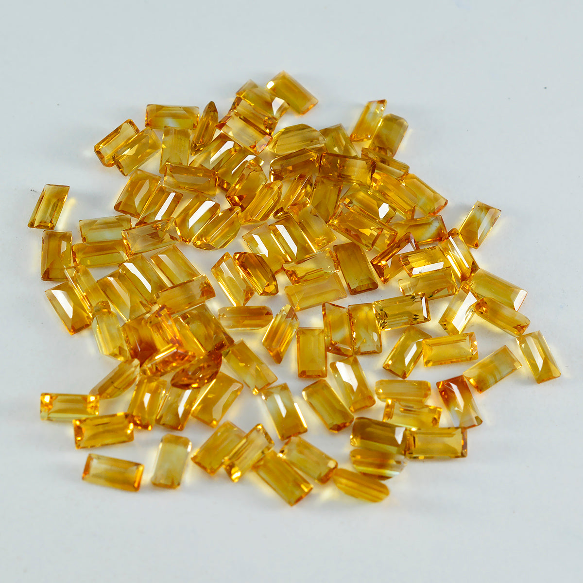Citrine 1PC Small 5x10 MM Baguette Faceted Yellow Brilliant Semi Precious Loose Gems