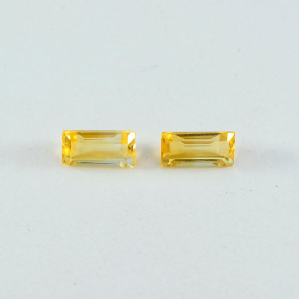 Citrine 1PC Small 6x12 MM Baguette Faceted Yellow Sparkling Semi Precious Loose Gemstone