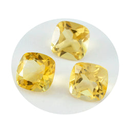 Citrine 1PC Large 10x10 MM Cushion Faceted Yellow Shine Semi Precious Loose Gems