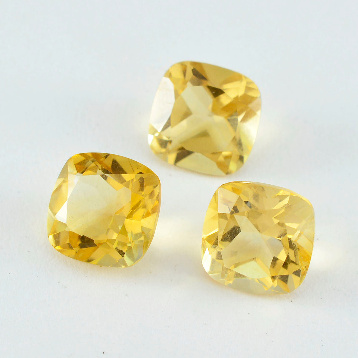 Citrine 1PC Large 10x10 MM Cushion Faceted Yellow Shine Semi Precious Loose Gems