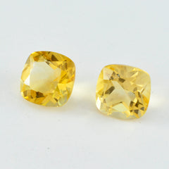 Citrine 1PC Large 12x12 MM Cushion Faceted Yellow High Quality Semi Precious Loose Gemstones