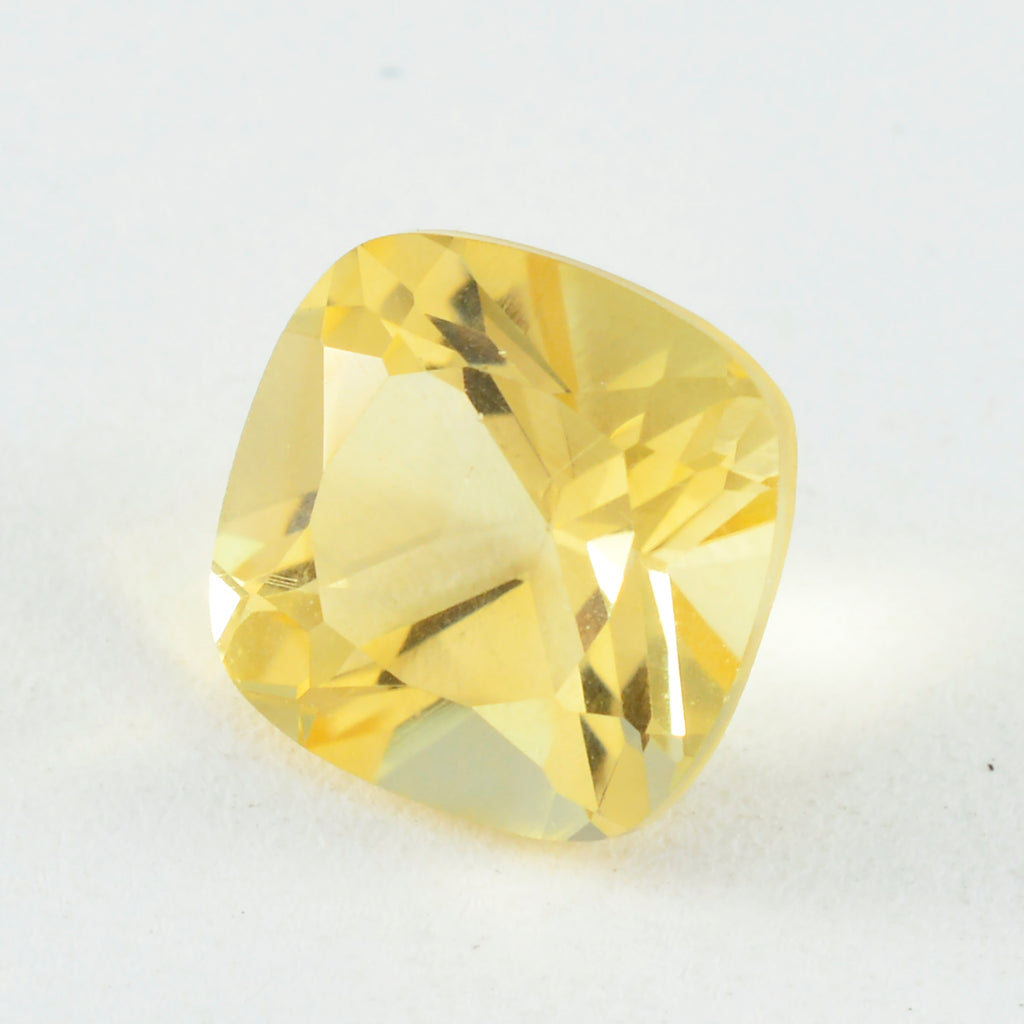 Citrine 1PC Chunky 13x13 MM Cushion Faceted Yellow Natural Semi Precious Gems