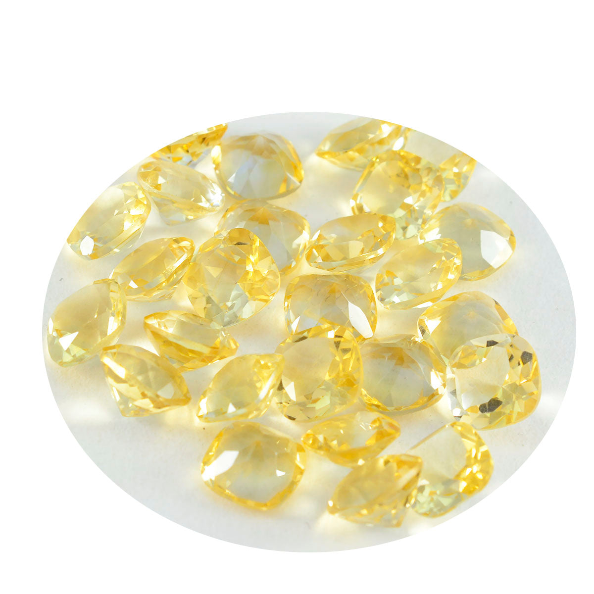 Citrine 10PC Tiny 4x4 MM Cushion Faceted Yellow Brilliant Semi Precious Loose Gemstones Secundaire afbeelding