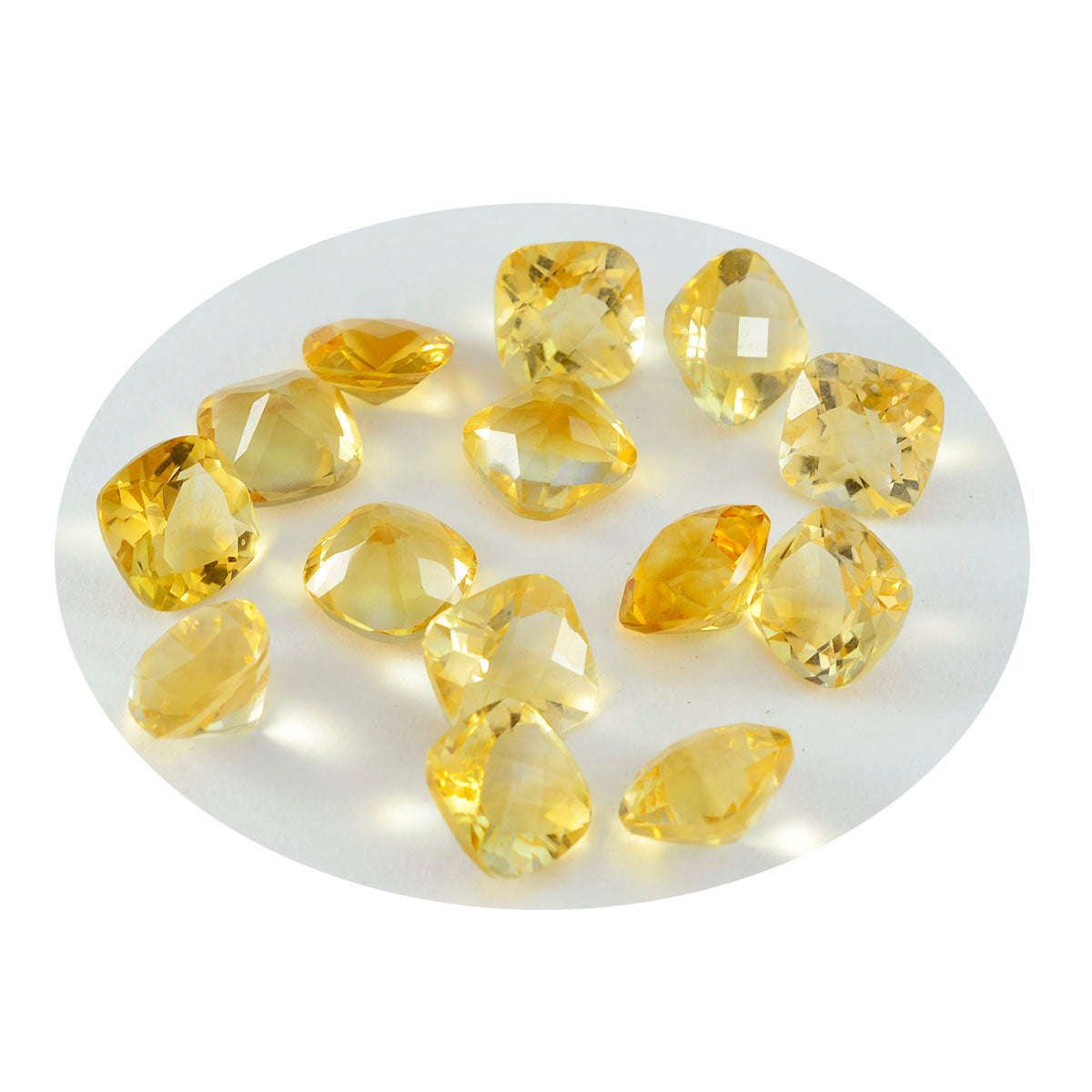 Citrine 1PC Tiny 5x5 MM Cushion Faceted Yellow Sparkling Semi Precious Gems