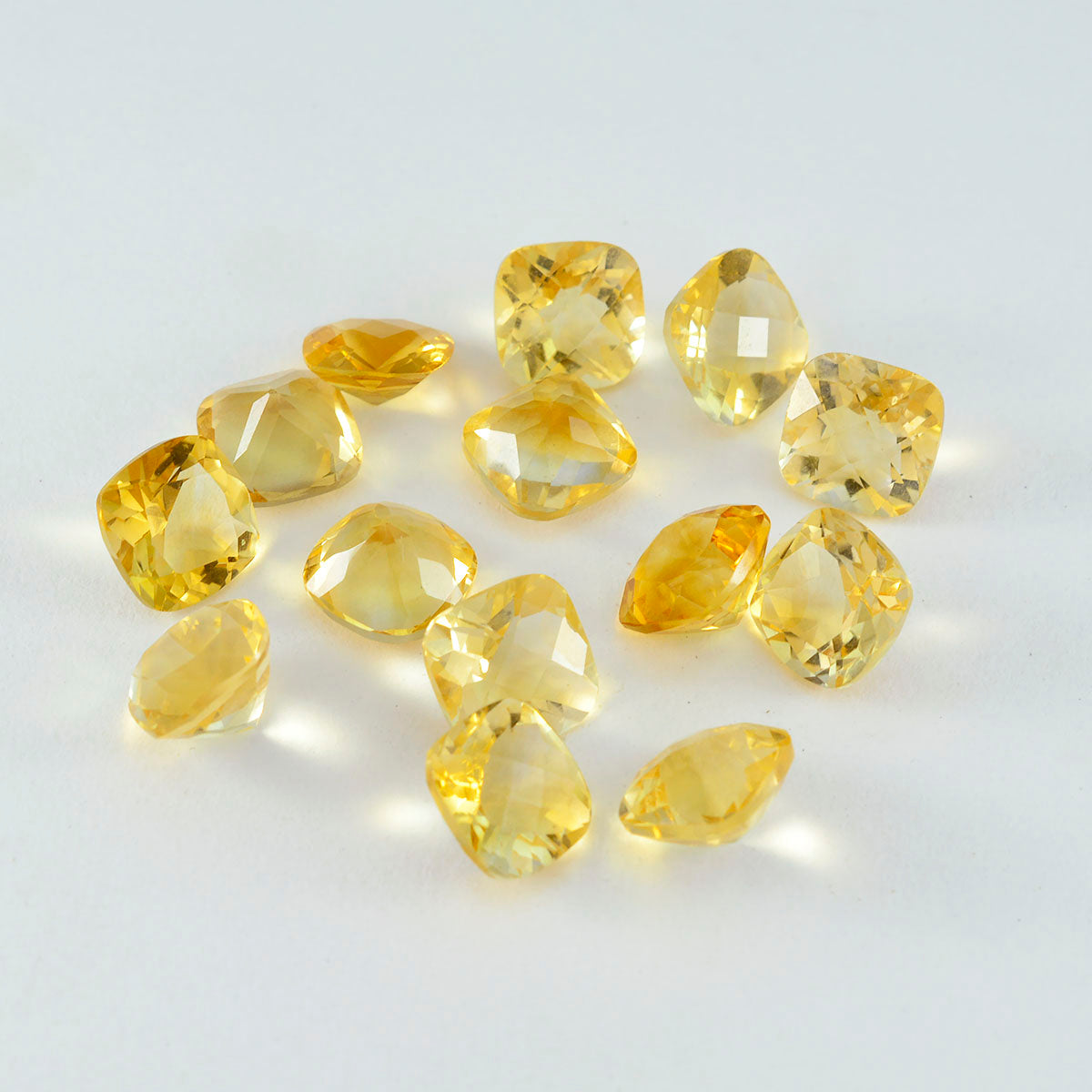 Citrine 1PC Tiny 6x6 MM Cushion Faceted Yellow Polished Semi Precious Loose Gems Главное изображение товара