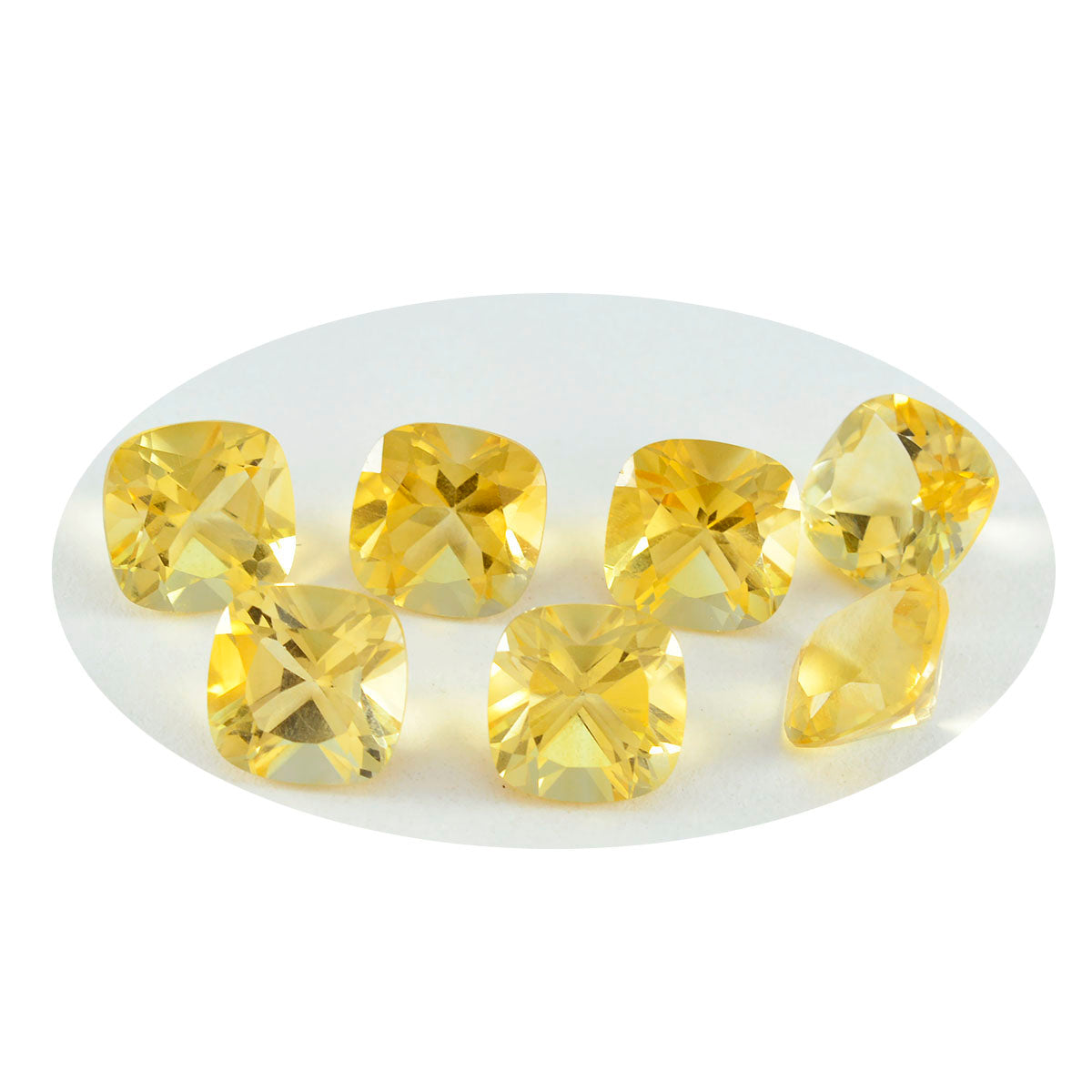 Citrine 1PC Small 8x8 MM Cushion Faceted Yellow Luster Semi Precious Loose Gemstones