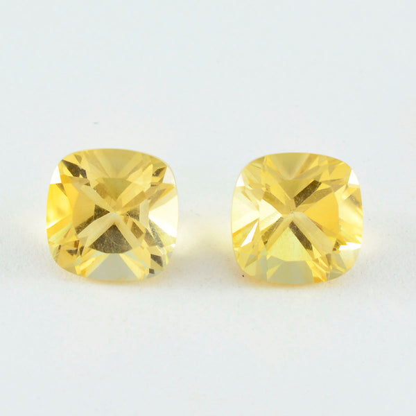 Citrine 1PC Large 11x11 MM Cushion Faceted Yellow Fine Semi Precious Loose Gemstone