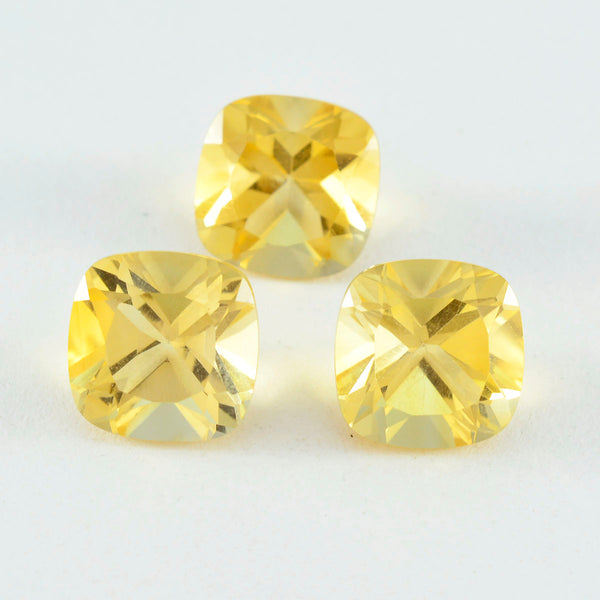 Citrine 1PC Chunky 14x14 MM Cushion Faceted Yellow Genuine Semi Precious Loose Gems