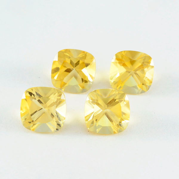 Citrine 1PC Chunky 14x14 MM Cushion Faceted Yellow Genuine Semi Precious Loose Gems