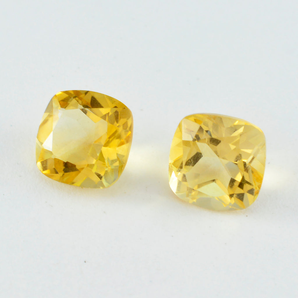 Citrine 1PC Large 12x12 MM Cushion Faceted Yellow High Quality Semi Precious Loose Gemstones